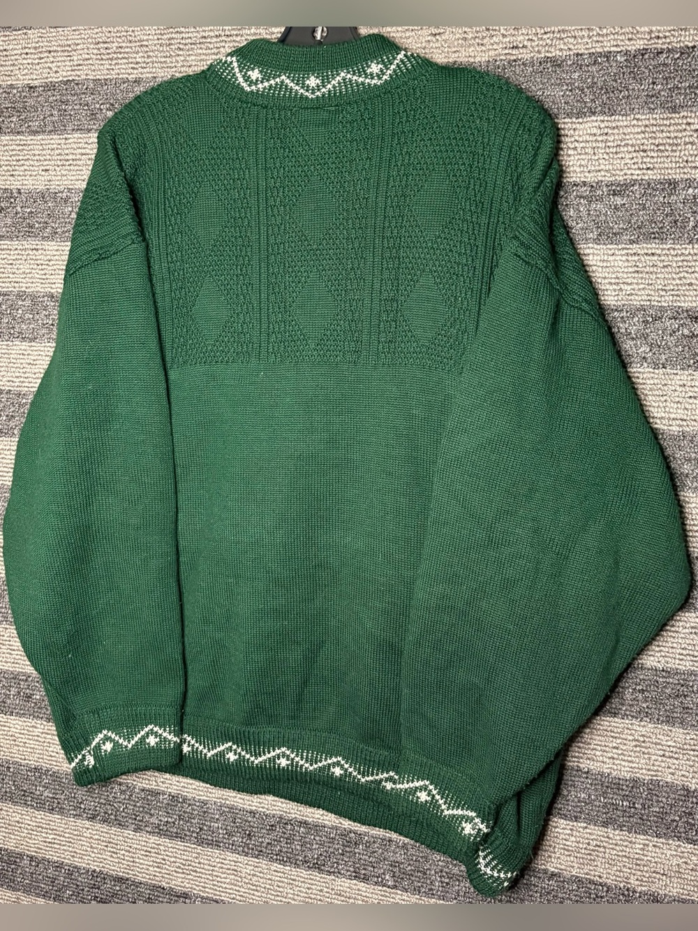 Vintage 80’s Vuarnet France Weekend Green Crewneck Wool Ski Sweater Men’s Large - Picture 5 of 5